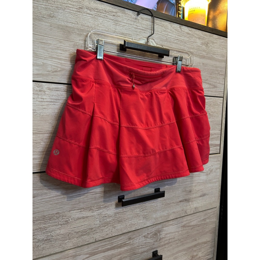 Lululemon Pace Rival Skirt Hot Pink Tiered Pleated Tennis Skort Size 10